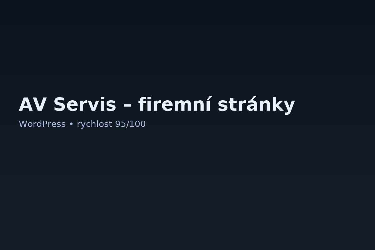 AV Servis – firemní stránky